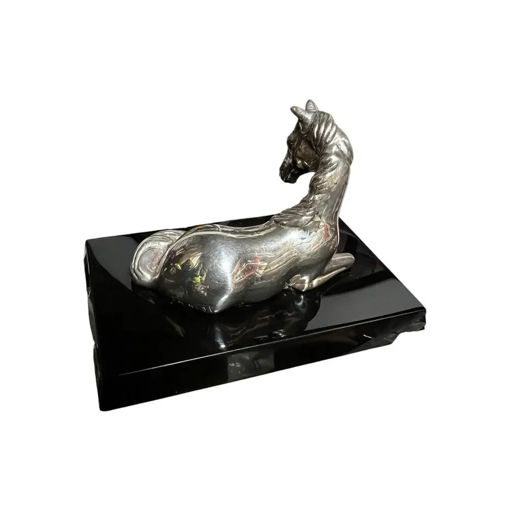 Vintage Mexican 925 Sterling Silver Horse Figurine Plat-Mex ME-15 Marked 5.6 oz